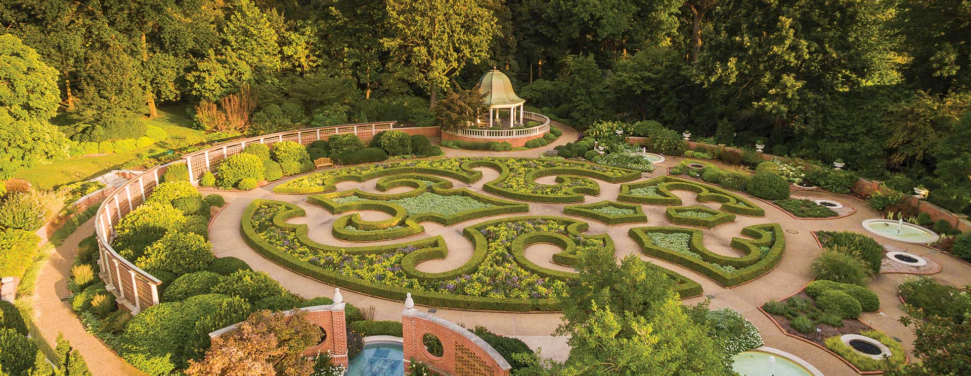 areal view of the garden labyrinth